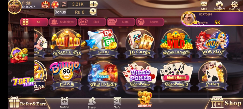 3 Patti World lobby after deposit chips credited